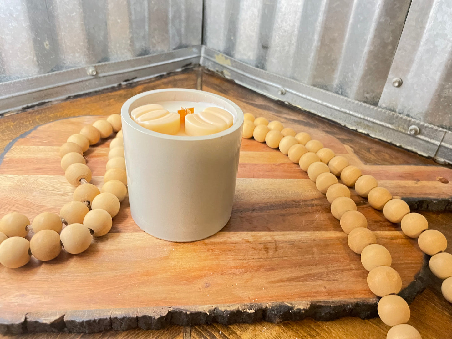 Round Cement Jar 8 oz Candle