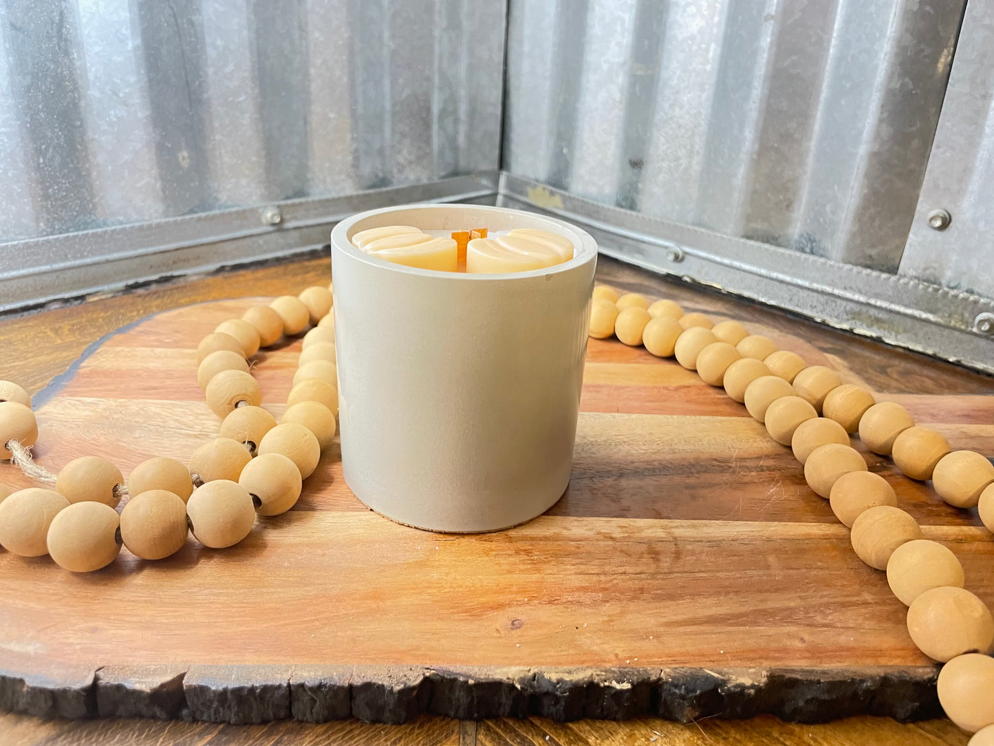 Round Cement Jar 8 oz Candle