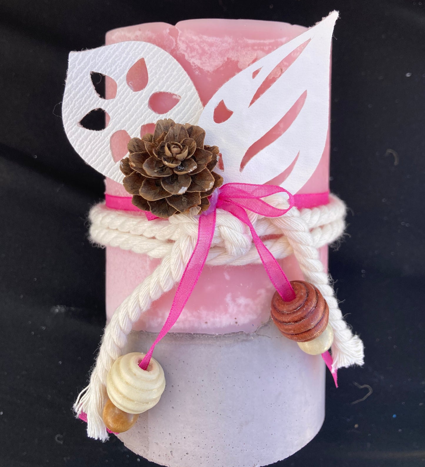 Wax Candle With Concrete Base