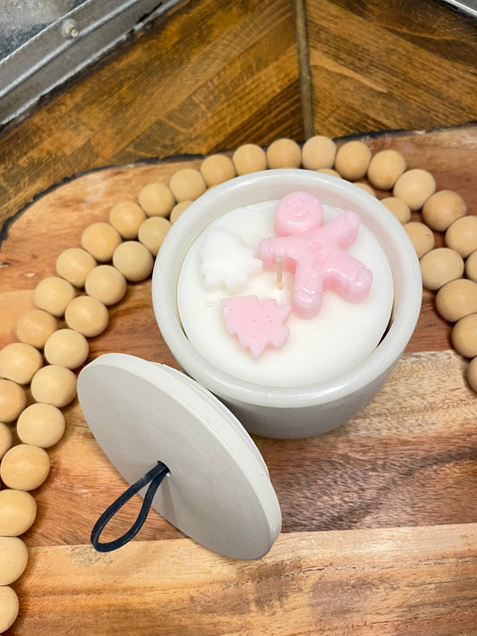 Round Concrete Candle With Lid
