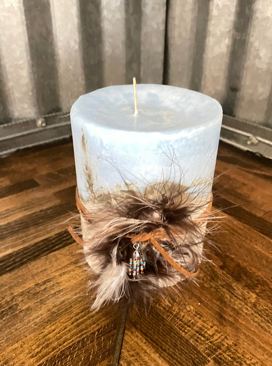 Wax Candle With Concrete Base