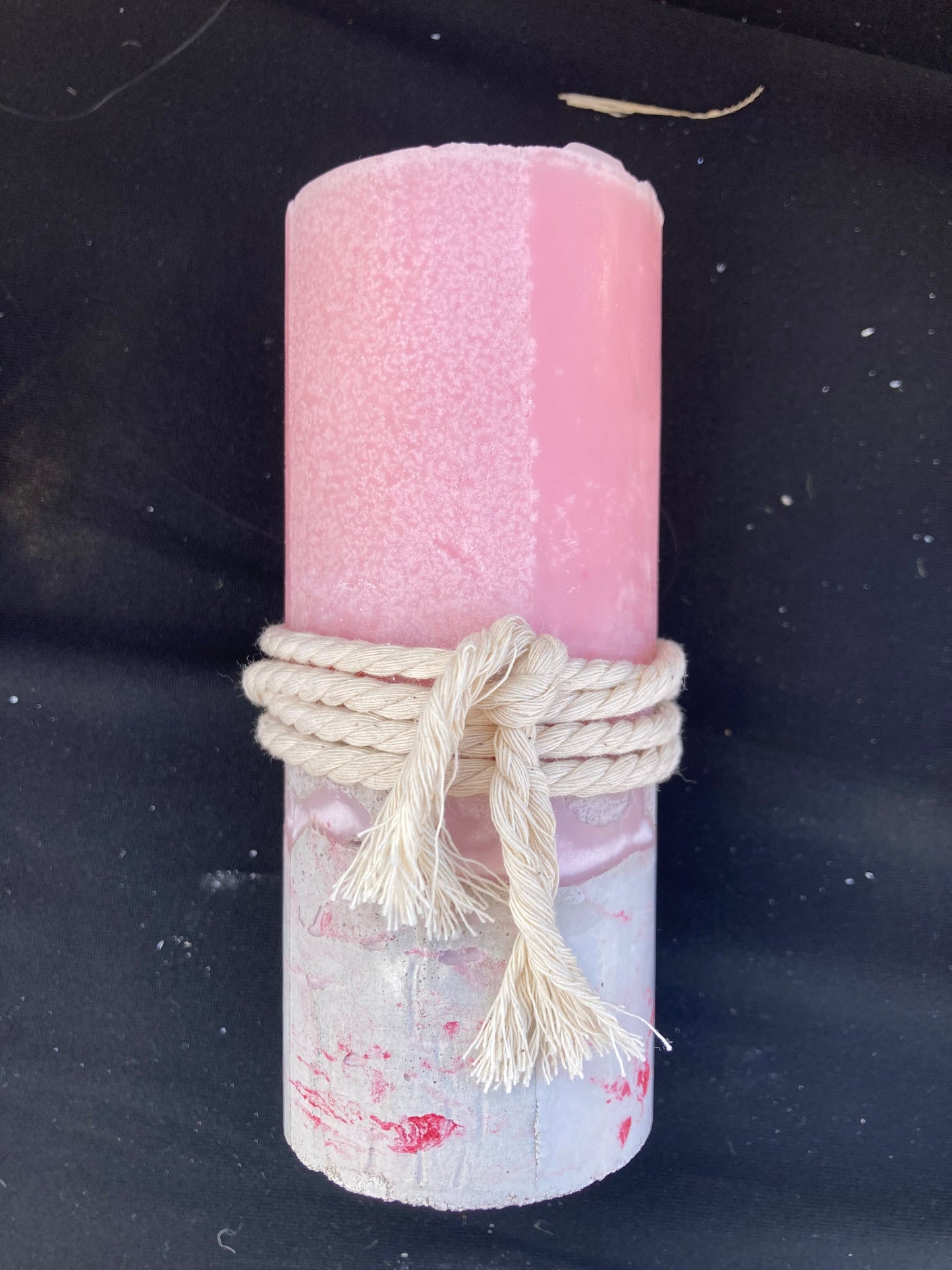 Wax Candle With Concrete Base